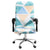 Housse Chaise de Bureau Motif Octogonal Bleu, Beige et Blanc