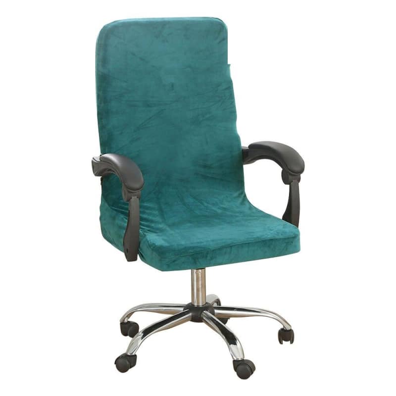 Housse Chaise de Bureau Velours Bleu-Vert