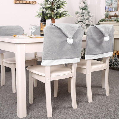 Housse De Chaise Noël Bonnet Gris