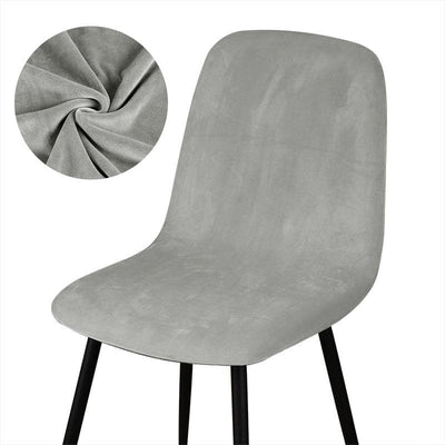 Housse De Chaise Scandinave VELOURS GRIS METAL