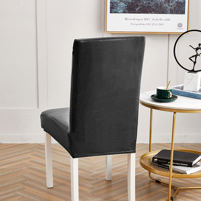 Housse De Chaise Simili Cuir Noir