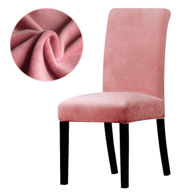 Housse De Chaise Velours Rose