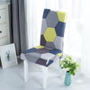 Housse De Chaise à Motifs Hexagonaux Gris, Bleus et Jaunes